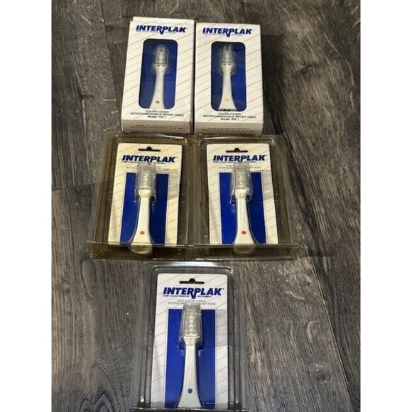 Interplak Plaque Remover Interchangeable Brush Heads 5 Color Coded NOS New - Picture 1 of 7